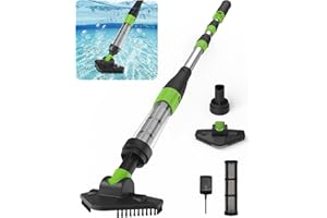 Poolergetic Cordless Pool Vacuum, Rechargeable Handheld Pool Cleaner, Running Time 90 Mins Suitable for Spas, Hot Tubs and Small Pools Cleaning for Sand and Debris, Black