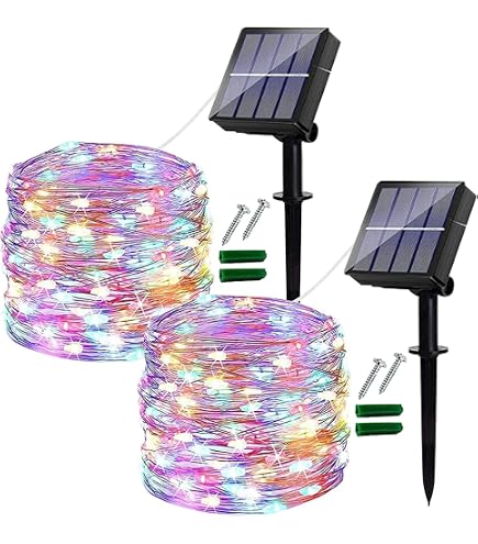 JIMACRO Lumières Tubes Solaires, 30cm 10 Tubes Guirlande Lumineuse Extérieure Étanche Pour Fête, Mariage, Noel Arbre Lumineux - Blanc
