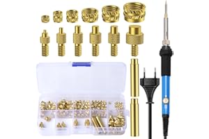VIBINHO Threaded Inserts Soldering Tips Set, 130 Pieces Melting Thread, 6 Soldering Tips, 3D Printing Thread Inserts, Easy Use, Thread Inserts M2/M3/M4/M5/M6/M8