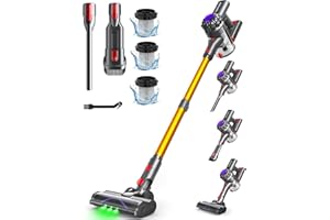 VACTechPro V15 Cordless Vacuum Cleaner, 35 KPa Cordless Vacuum Cleaner with Removable Battery, up to 35 min Running Time, 6-in-1 Battery Vacuum Cleaner Pet Hair for Hardwood Floors, Carpet and