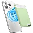 elago Magnetic Wallet Card Holder 2-Cards Compatible with MagSafe Compatible with iPhone 16,15,14,13,12 Series - Secure Phone Wallet, Long Last Silicone, Scratch and Damage Protection (Pastel Green)