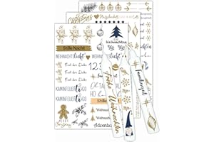 Oizemori Kerzentattoos Weihnachten – Kerzen Tattoo & Aufkleber für Adventskerzen, DIY Kerzen Deko mit Weihnachtsmotiven, ideal für Advent, Festtafel und winterliche Geschenkideen
