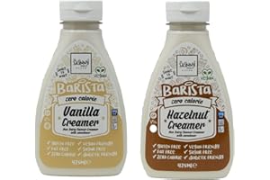 The Skinny Food Co. Barista Zero Calorie Sugar Free Non Dairy Twin Pack Vanilla Creamer & Hazelnut Creamer, 2 x 425ml, 5060478789093