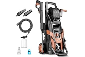 FOTING Hochdruckreiniger, Druck: 50 m²/h, Flächenleistung: max. 145 bar, Fördermenge: 420 l/h, Schaumkanone und verstellbare Düsen, Autos, Zäune, Terrassen und Einfahrten,Electric Pressure