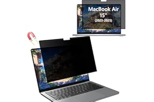 KiimLaa Filtro de Privacidad Magnético Extraíble para MacBook Air 15 Pulgadas (2023-2025, M2/M3/M4), Anti Luz Azul Antirreflejo Privacy de Protector de Pantalla para MacBook Air 15"