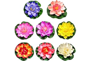 LETTERASHQP Seerosen Künstlich Klein,Schaum Seerose Blume Dekor,Teichrosen Künstlich für Teich Pool Fischteich Aquarium Pflanzen Dekor-Multicolor