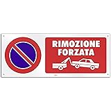 CARTELLO DI DIVIETO IN ALLUMINIO - SCRITTA E SIMBOLO - DIVIETO DI Di Sosta 30 X 20 10 Pezzi
