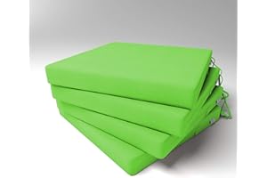 Market-Alley Stuhlkissen Sitzkissen mit Bänder für Gartenstuhl, Küche oder Esszimmerstuhl Stuhlauflage (117 Grün 40x40x4cm - 4er Set)