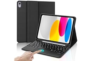 IVEOPPE Tastiera iPad 10 Generazione 10.9" 2022 con Touchpad, Cover iPad 10 Generazione con Tastiera Trackpad, Custodia Tastiera Italiano Bluetooth per iPad 10 Generazione 2022, Nero