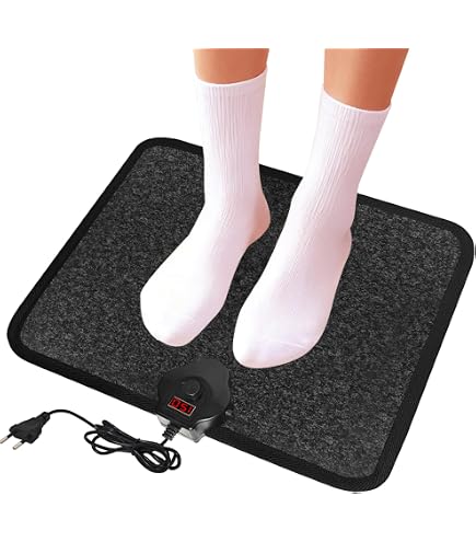 Elektrische Fußheizung – 50W, 60°C, 50x30 Cm – Für Zuhause & Büro – Mit 2 Stufen & 1,5 M Kabel – Bodenheizmatte