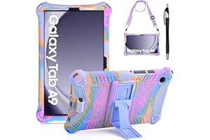 KATUMO Silicone Case For Samsung Galaxy Tab A9 8.7 inch (SM-X110/ SM-X115/ SM-X117), Soft Rubber Cover with Stylus Pen Shoulder Strap, Kids Case for Galaxy Tab A9 8.7 inch