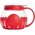 Small : Ecolution Micro-Pop Microwave Popcorn Popper 1.5QT - Temperature Safe Glass w/Multi Purpose Lid, Snack Size, Red