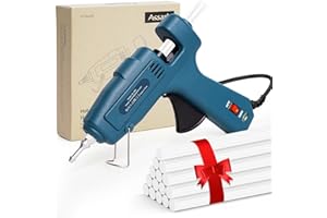 ASSARK 100W Fireproof Hot Glue Gun with 15pcs 11 * 200mm Glue Sticks, Full Size Glue Gun 60/100W Dual Power Fast Preheating Hot Glue Gun Kit for Crafting, Arts, DIY and Quick Home Repairs