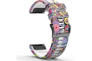 GANYUU Pasek do smartwatcha 22 mm 26 mm do zegarka Garmin Fenix 7 7X 5 6 5X 6X Pro EPIX 3HR nadruk silikonowy smartwatch opaska na nadgarstek bransoletka Correa