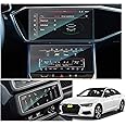 SKTU Screen Protector Compatible with Audi A6 / A7 2019-2023 2024 Upper Screen Film 10.1 Inch + Lower Screen Film Screen Protector 8.6 Inch + Air Conditioning Film Made of Tempered Glass