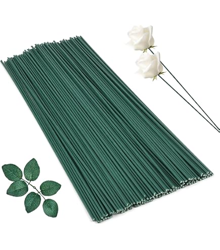 Blumendraht Set – 100 Stück Grüner Steckdraht, 30 Cm Lang, 2 Mm Dick, Plus Floristenband Für DIY-Blumen