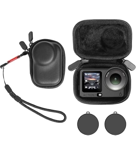 Coque Silicone DJI Action 6 – Protection Anti-Choc Avec Bouchon D'Objectif Et Cordon, Résiste Aux Rayures