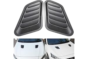 KaTur 1 Para Universal Auto ABS Dekorative Luftstrom Einlassschaufel Turbo Bonnet Vent Cover Hood (Kohlefaser)