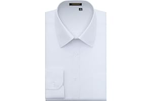 HISDERN Chemise de Ceremonie pour Hommes en Coton, a Manches Longues, Boutonne, a la Coupe Normale, pour Hommes