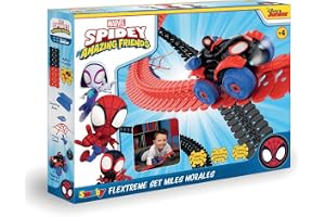 Smoby 7600180926 - Spidey FLEXTREME Set - Bilbana från Smoby med Spidey Design, 184 Spår ingår, Från 4 år