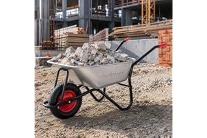 MAXCRAFT Skottkärra trädgårdsvagn 250 L 150 kg verktygsutrustning vagn kraftig trädgårdskärra pneumatiskt däck i