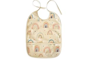 LAUTOKI®| Baberos Bebe Impermeables + Bolsita de Transporte |Talla12-36M| Babero con Mangas Impermeable | Bolsillo canguro y puños elásticos | Babete Impermeável Bebe |Baberos bebe| Baberos con Mangas