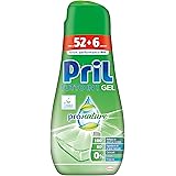Pril Pril Gel Green Tutto in 1, Detersivo Lavastoviglie In Gel, 52+6 Lavaggi