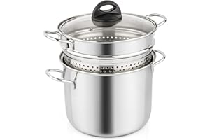 Barazzoni Spaghettiere con Cestello, ø18cm, capacità 3,1Lt, Acciaio inox 18/10. Adatta anche per Induzione, Made in Italy.