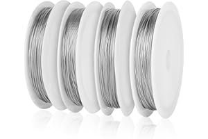 Sinofort Filo Metallico per Fiori 90M Filo di Ferro Modellabile 0.45mm-0.8mm Filo Metallico per Bigiotteria 4 Taglie Fil di Ferro per Gioielli per Arte Artigianale in Metallo Morbido fai-da-te