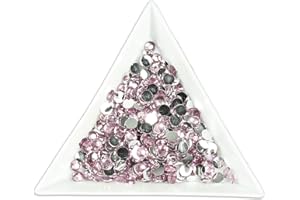 BAD ASS BEAUTY 1000pcs 2mm Flat Back Resin Rhinestones Bling Crystal Diamantes for Nail Art & Craft(2mm, Pink)