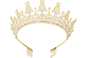 Vofler Tiaras and Crowns for Women Queen Crystal Rhinestone Hair Jewelry Decor for Ladies Little Girls Bridal Bride Princess Birthday Wedding Pageant Prom Halloween Costume Party with Combs