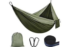 AZYVUM Hamac d'extérieur de Camping, 300 kg Capacité de Charge,(300 x 200 cm) Nylon Parachute Respirant,Portable Hamac 2 Places pour Le Jardin, Balcon, Patio, la Plage, Randonnée