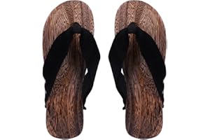 XGOPTS Flip-Flops Japanisch Slippers Holz Zehentrenner Herren Männer Sandalen Rutschfest Schlappen Drachenmuster Strandschuhe Weich Atmungsaktiv Schlappen Elegant Outdoor Strand Spa Kimono Yukata