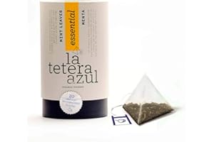 LATETERAZUL LA TETERA AZUL Infusión De Menta Premium, Pura, Limpia, Solo Hojas De Menta. Infusión Digestiva Y Alivio Gases. Bote De 20 Pirámides.