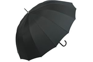 iX-brella Stockschirm 16teilig Full-Fiber mit Automatik - super stabil schwarz - 105cm
