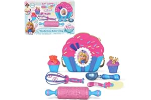 Just Play - Set di borse da forno Disney Junior Alice nel paese delle meraviglie per vestire e fingere di giocare, con licenza ufficiale, giocattoli per bambini dai 3 anni in su