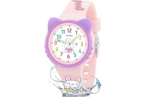 Ayybboo Orologio Bambino Didattico Bambini con Quadrante Leggibile,Imparare l'Ora Facile,Impermeabile 3ATM,Cinturino Morbido Regolabile,Educativo Regalo per Ragazzi e Ragazze 4-12 Anni