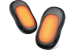 Levesolls Calentador de Manos Recargable 2 en 1, 6000mAh Calienta Manos Magnético Portatil 3 Niveles de calefacción Ajustables Magnético Ultraligero y Ultrafino para Camping, Senderismo, Golf, Regalos