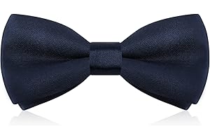 GREOER Navy Blue Kids Bow Tie with Gift Box, Classic Solid Boy's Pre-Tied Bow Tie Adjustable Neck Silk Bowtie for Little Kids Baby Toddler Birthday Wedding Formal Party Banquet Prom Ball Fancy Dress