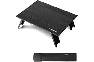 OneTigris Składany stół kempingowy, mały, aluminiowy, składany, na kemping, mini, ultralekki, przenośny, nośność do 30 kg, do aktywności na świeżym powietrzu, wędrówek (39,5 x 29 x 12,5 cm)
