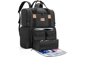 BAFASO Bolsa de Cosméticos Mochila con 3 Bolsas Interiores Extraíbles, Bolsa de Maquillaje de Viaje con Múltiples Bolsillos (Solo Bolsa), Negro