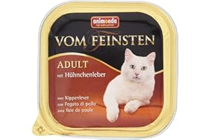 animonda vom Feinsten Katzenfutter nass mit Huhn + Meeresfrüchten (32 x 100g), getreidefreies Katzenfutter nass ohne Zucker, mit frischen, fleischigen Zutaten