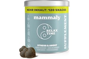 mammaly Beruhigungsmittel für Hunde Relax Time - 120 Leckerlis mit Baldrian & Zitronenmelisse (Entspannungs- & Anti-Stress-Mittel) leckere Snacks Seelenruhe & Entspannung Hund bei Angst/Stress