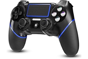 CHEREEKI Mando para PS4 con Bluetooth, Mando Inalámbrico para PS-4 con Turbo/Sensor Giroscópico de 6 Ejes/Doble Vibración/Panel Táctil/Conector de Audio de 3,5mm(600mAh)