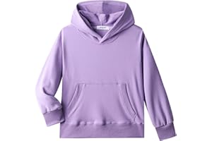 Dybker Sweat à capuche classique solide pour garçons et filles, pull de sport, série légère, coton doux pour 5-12 ans