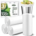 LEAGIM Small Trash Bags 3 Gallon, 108 Count Garbage Bags Bathroom Mini Trash Can Liners, fit 10-13 Liter Clear