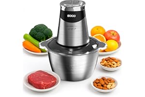 Sogo Picadora Eléctrica con Función de Doble Velocidad - Picadora de Carne, Verduras, Frutas, Frutos Secos - Procesador de Alimentos con 4 Cuchillas Afiladas y Eficientes - Trituradora de Alimentos