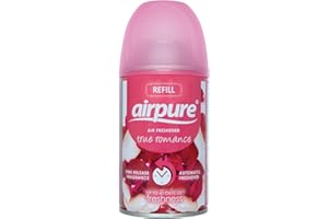 airpure Air-O-Matic Air Freshener Refill, 250ml, Automatic Spray Fragrance for Home, Office, Kitchens and Anywhere for a Burst of Fresh Scent - True Romance Fragrance