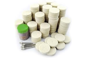 Merryland Filcowa Tarcza Polerska Do Dremel 125szt, Tarcza Polerska 25mm 120szt Element Polerujący 1szt I Trzpień 4szt, Zestaw Akcesoriów Do Narzędzi Obrotowych Elektronarzędzie DIY, RMTA125C1