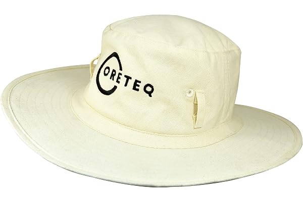Coreteq 100% Cotton Canvas Cricket Panama Sun Hat Lightweight Brim with Loops